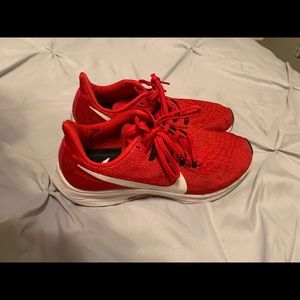 Red tennis shoes